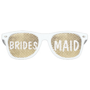 Luxury faux gold leaf Bridesmaid Retro Sunglasses