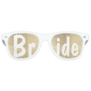 Luxury faux gold leaf wedding Bride Retro Sunglasses