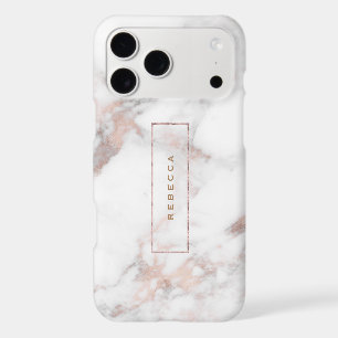 Luxury Faux Marble Rose-Gold Accents Monogram