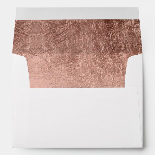 Luxury faux rose gold leaf wedding envelopes (Back (Bottom))