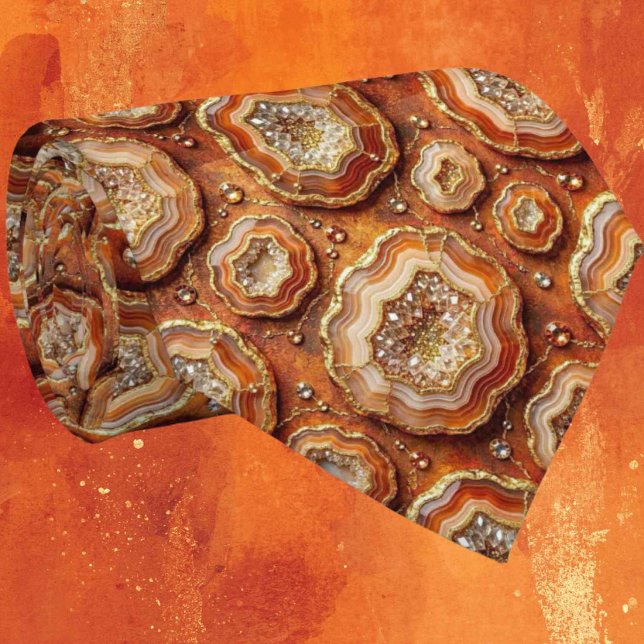 Luxury Faux Silk | Rust + Gold Geode Neck Tie (Creator Uploaded)
