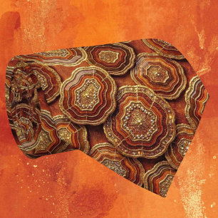 Luxury Faux Silk Rust + Gold Geode Neck Tie