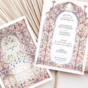 Luxury Filigree Rococo Wedding Floral Arch Invitation