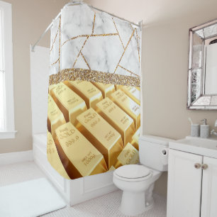 Luxury Fine Gold Interior Marble Glitter Shower Curtain