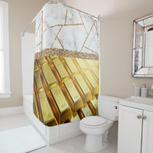 Luxury Fine Gold Interior Marble Glitter Shower Curtain