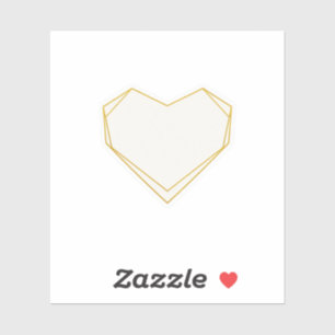 Luxury Fine Line Geometric Heart Wedding Sticker