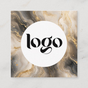 Luxury Fire Opal Square Business Card Design