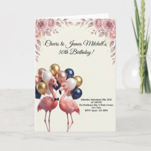 Luxury Flamingo Birthday Card