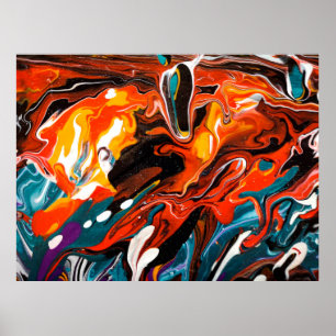 Luxury Fliud Art Abstract Trendy colorful backgrou Poster