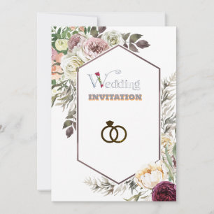 Luxury Floral Art Wedding Invitation
