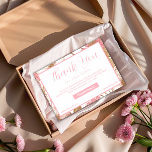 Luxury Floral Botanical Monogram Order Thank You Card