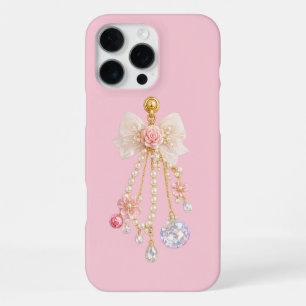 Luxury Floral Bow Pearl iPhone 16 Pro Max Case