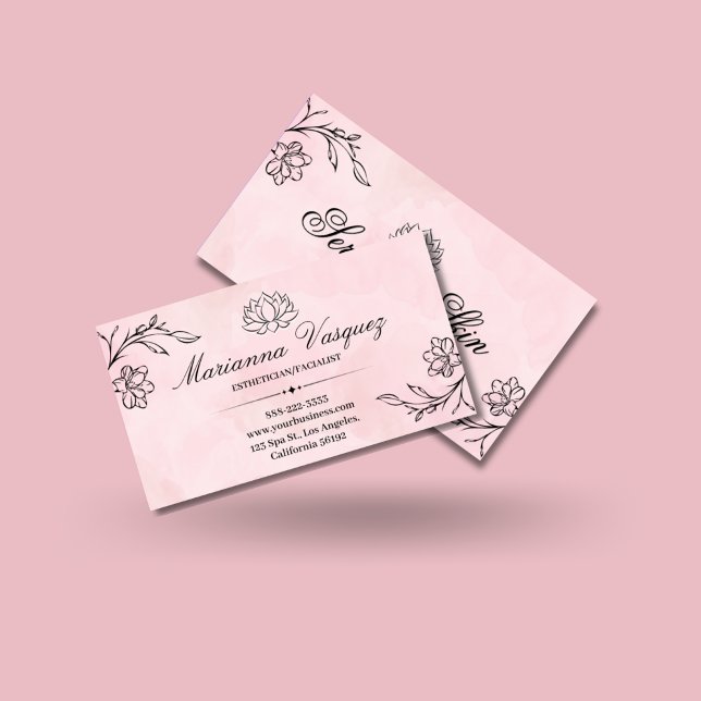 Luxury Floral Business Card for Estheticians (Creator Uploaded)