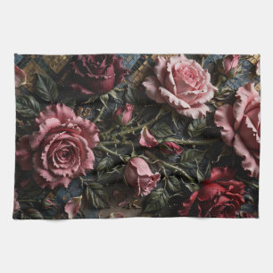 Luxury Floral Decorative Tea Towel