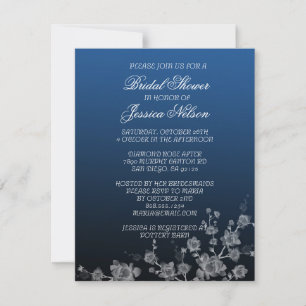 Luxury Floral Peony Denim Bridal Invitation