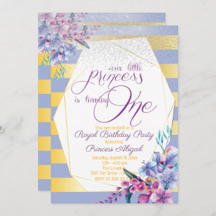 Luxury Floral Princess Birthday Invitation