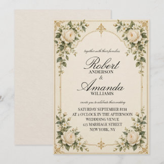 Luxury Floral Wedding Invitation