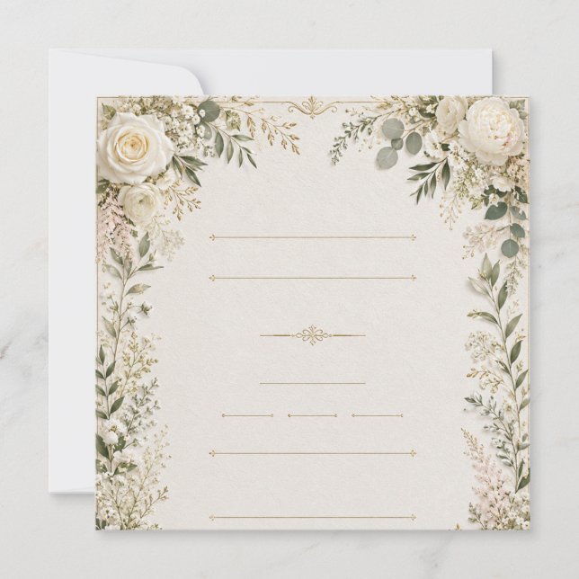Luxury Floral Wedding Invitation (Front)