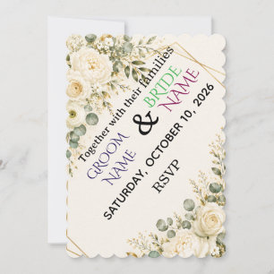 Luxury Floral Wedding Invitation Template