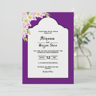 Luxury floral wedding invitations card design