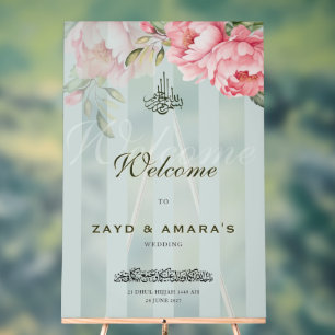 Luxury Floral Wedding Welcome Acrylic Sign