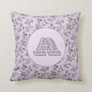Luxury Flowers Monogram A Cushion