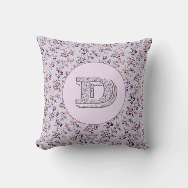 Luxury Flowers Monogram D Cushion (Front)