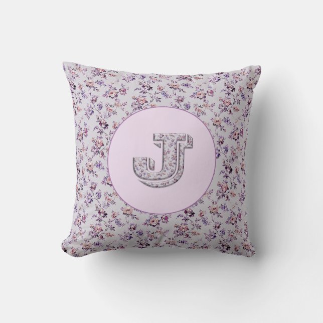 Luxury Flowers Monogram J Cushion (Front)