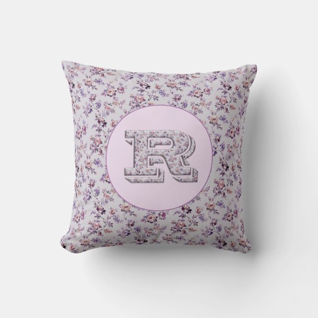 Luxury Flowers Monogram R Cushion (Front)