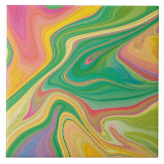 Luxury Fluid Art - Contemporary Abstract Design Tile