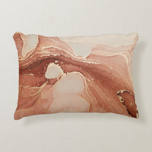 Luxury Fluid Art: Marble-Ink Fusion Decorative Cushion