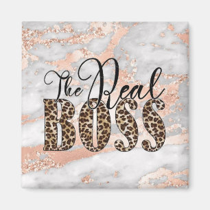 Luxury Fluid Art Marble The Real Boss Girl Magnet