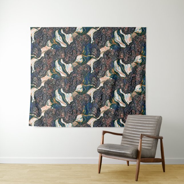 Luxury Fluid Marble Pattern Design 2 Tapestry (In Situ (Horizontal))