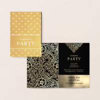 Luxury Foil Black Graduation Party Invitations