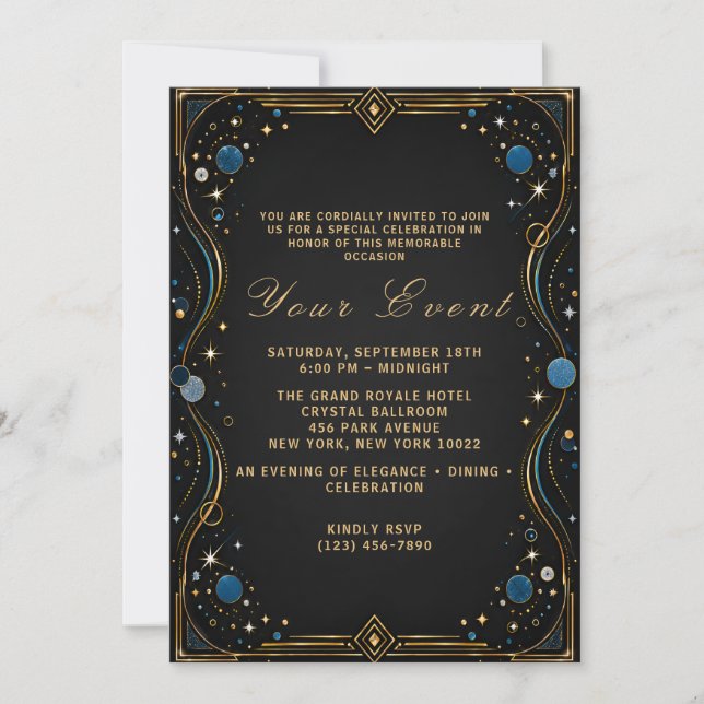 Luxury Formal Party Invitation Night Celebration (Front)