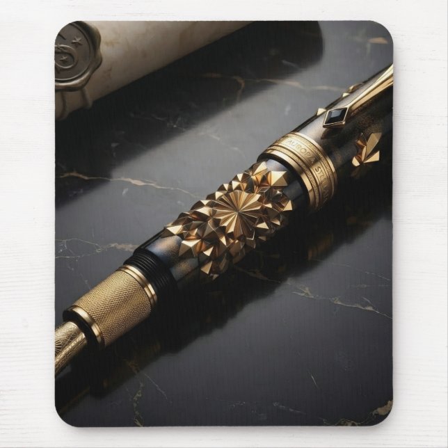 Luxury Fountain Pen Art Print Mouse Pad (Front)