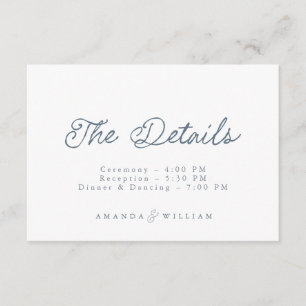 Luxury French Wedding Details Card 