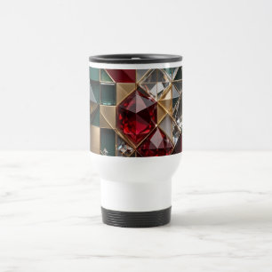 Luxury Futuristic Christmas Mosaic Abstract Travel Mug