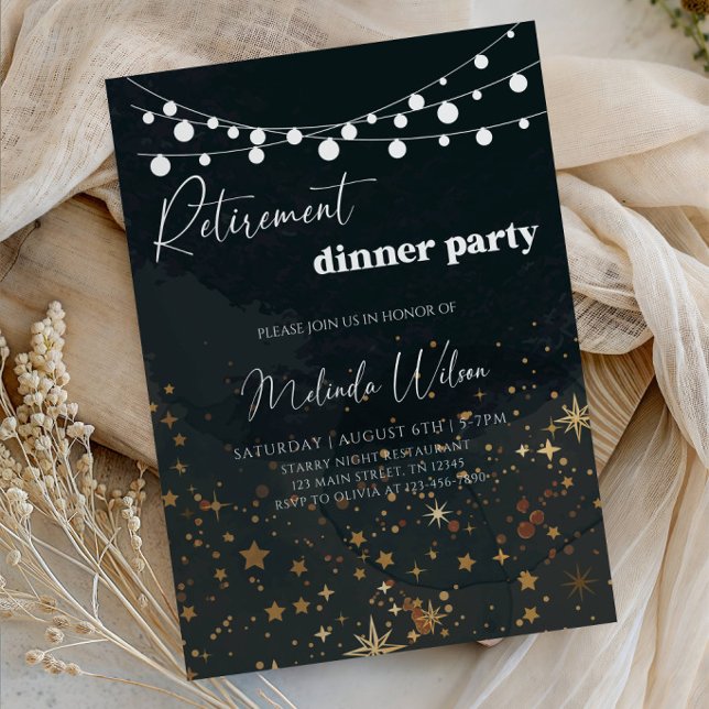 Luxury Galaxy Retirement Dinner Party Invitation (Creator Uploaded)