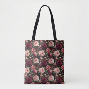 Luxury Garden Rose Floral Art Tote Bag
