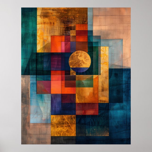 Luxury Geometric Abstract Wall Art Poster (Front)