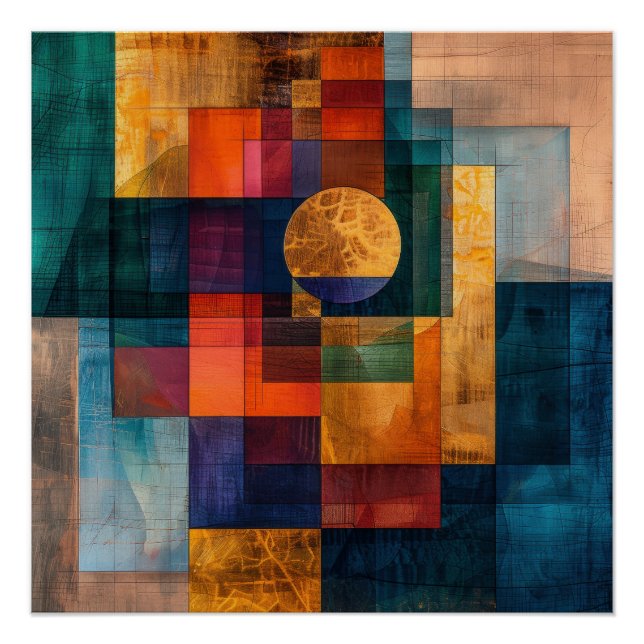 Luxury Geometric Abstract Wall Art Poster (Front)