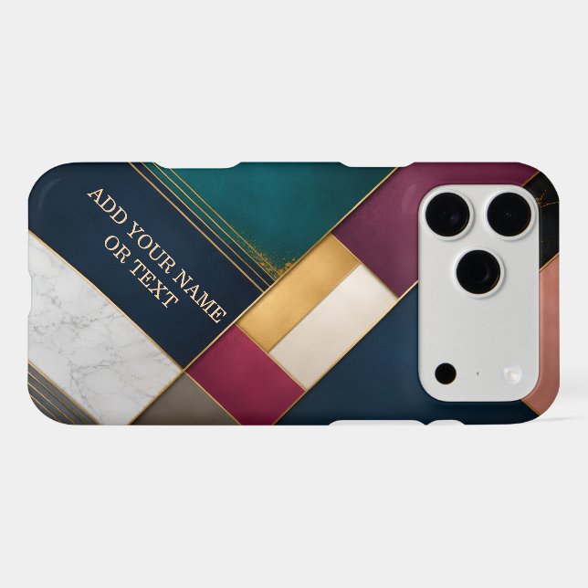 Luxury Geometric Marble and Gold Personalised (Back Horizontal)