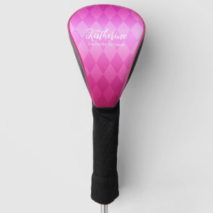 Luxury Geometric Rhombus Magenta Golf Head Cover
