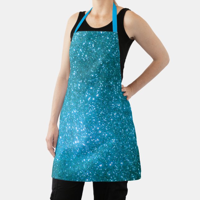 Luxury Gift Popular Blue Gold Glitter Apron (Insitu)