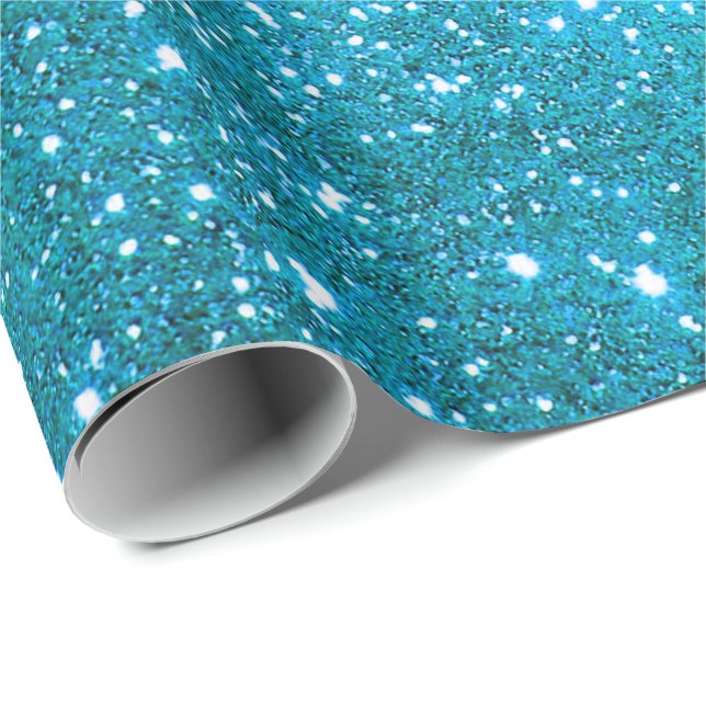 Luxury Gift Popular Blue Gold Glitter Wrapping Paper (Roll Corner)