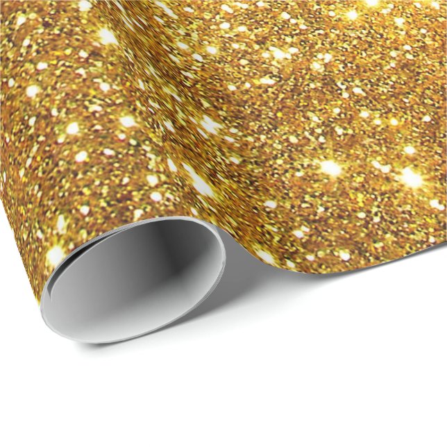 Luxury Gift Popular Gold Glitter Wrapping Paper (Roll Corner)