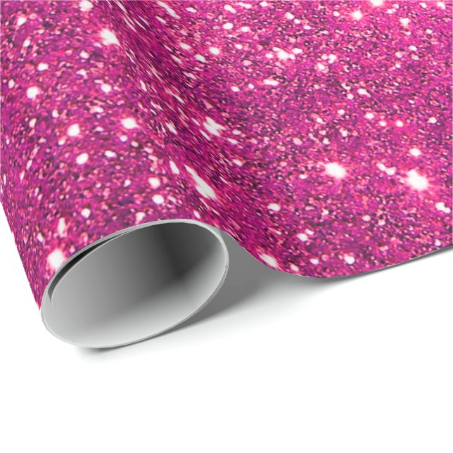 Luxury Gift Popular Pink Gold Glitter Wrapping Paper (Roll Corner)