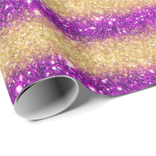 Luxury Gift Popular Purple Gold Glitter Wrapping Paper