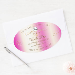 Luxury Girly Pink Gold Ornate Product Labels Logo